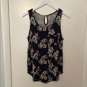 Market & Spruce Blue and Cream Sleeveless Tank Top